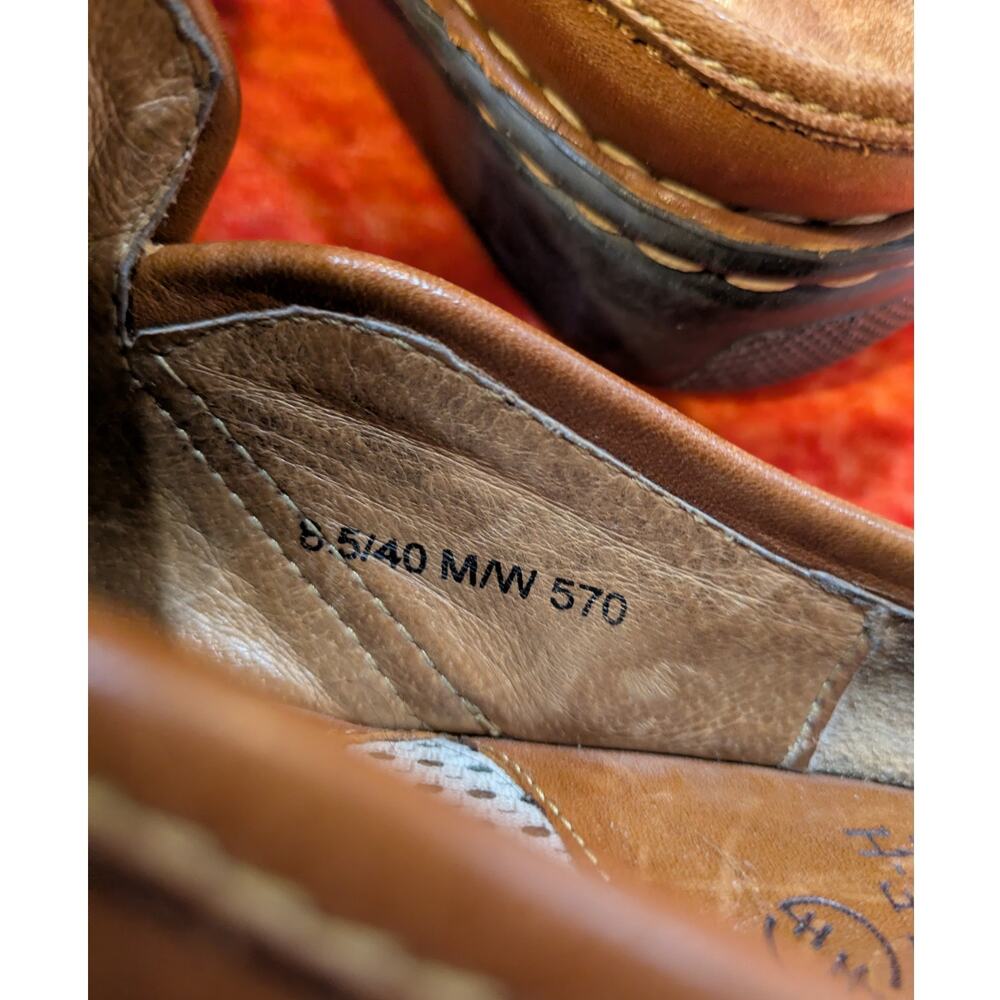 Double H Leather Clogs Mules Slides Tooled Studded Star Concho 8.5 - Picture 4 of 5